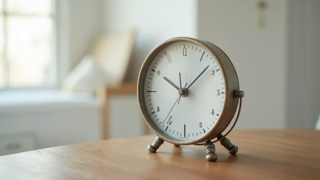 Horloge numérique affichant 14h14 sur fond sombre avec des reflets lumineux
