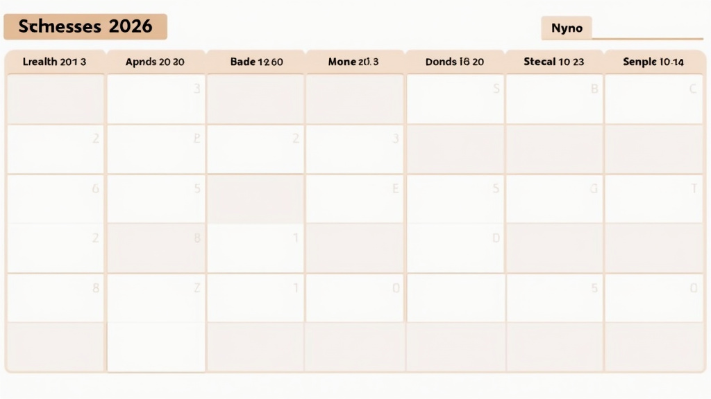 Illustration d'un calendrier de grossesse avec les différentes étapes de développement du fœtus