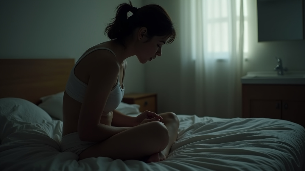 Représentation artistique du conflit intérieur d'une femme en déni de grossesse