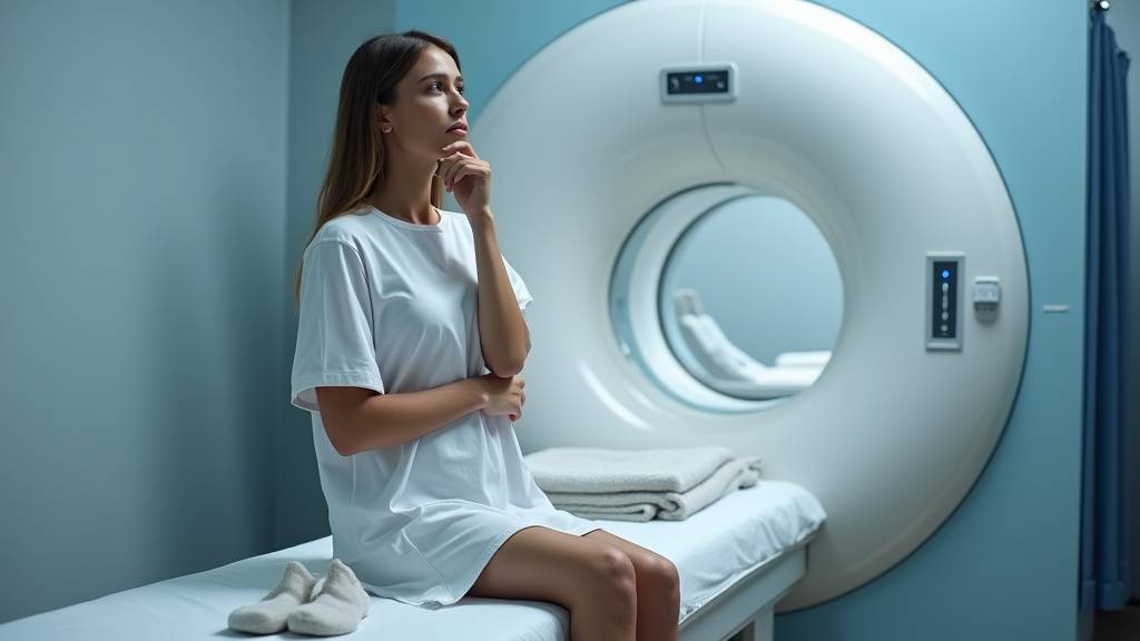 Patient passant un examen IRM dans une machine médicale