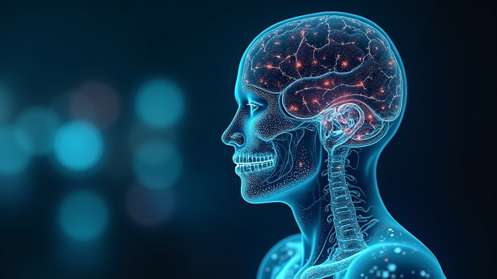 Patient allongé dans un tunnel IRM moderne avec écran de visualisation adjacent