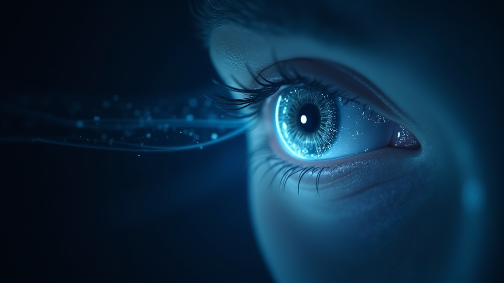 Radiologue consultant des images IRM orbitaire sur écran médical