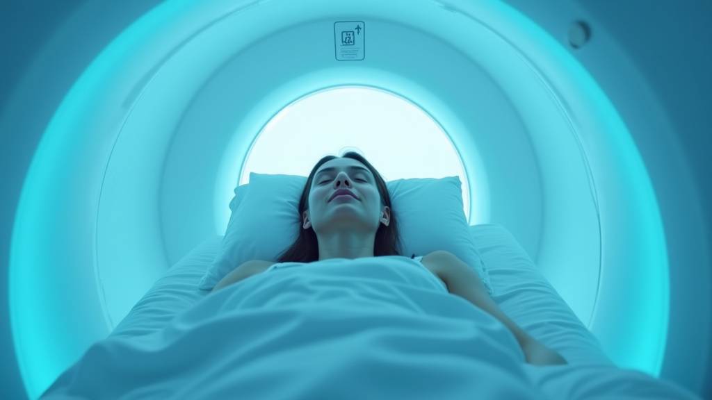 Machine IRM 1,5 Tesla avec son tunnel cylindrique blanc dans une salle d'imagerie médicale